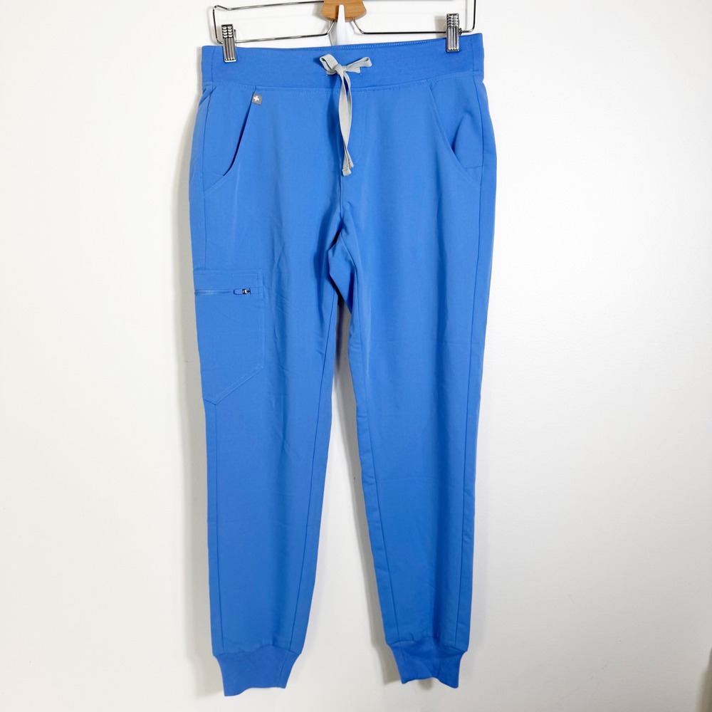 FIGS Zamora Jogger Scrub Pants Women Size S Ceil Blue FIONx Technical Cargo